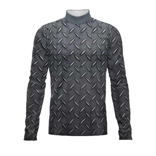 Marching Band Flow Flex Performance Top G085 with long sleeves and high-neck design, dark gray performance uniform for marching band