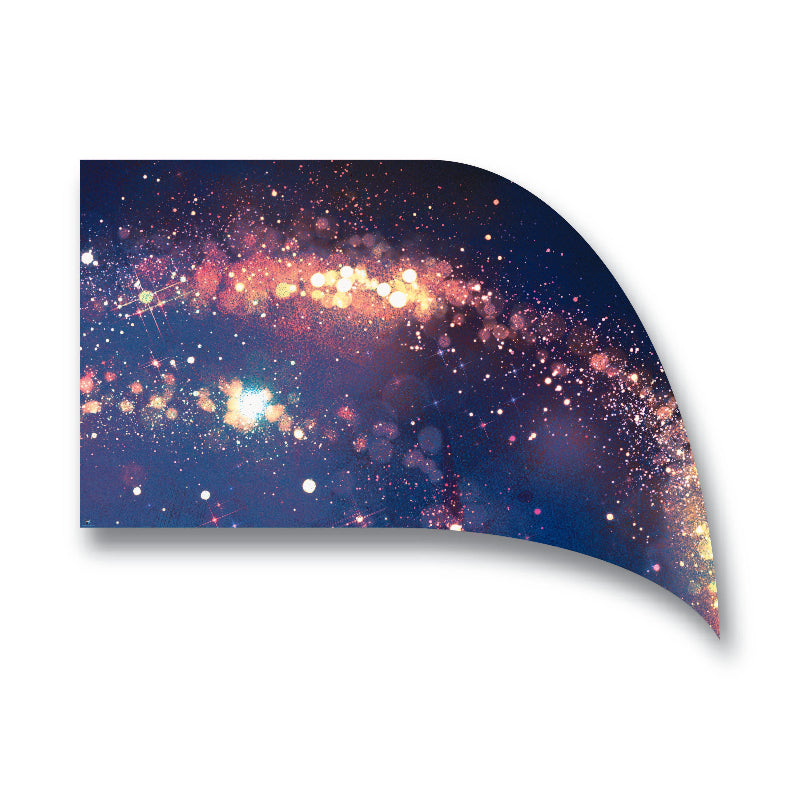 A polyester flag with a digital print of a starry night sky.