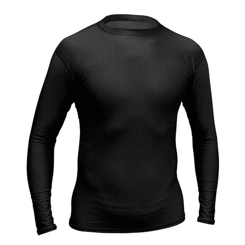DSI long sleeve compression shirt in black, designed with a streamlined athletic fit, stretch performance fabric, and moisture-wicking comfort for training, sports, and active wear.