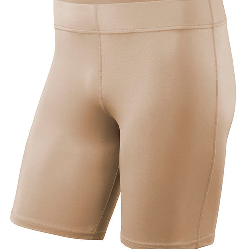 DSI Coremax compression shorts in tan color, featuring a stretch performance fabric with a secure waistband and moisture-wicking design, ideal for training, sports, and athletic wear.