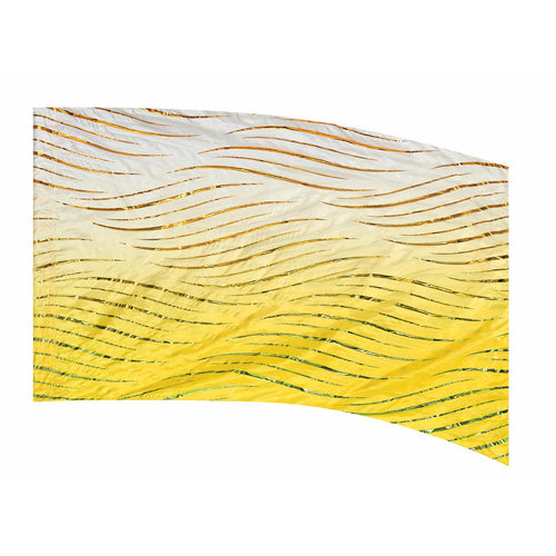 A yellow and white striped flag with a wave pattern.