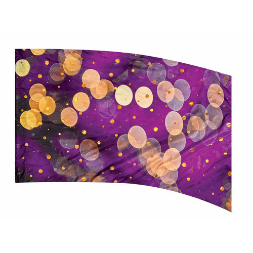 A purple flag with a pattern of golden dots and smaller stars.