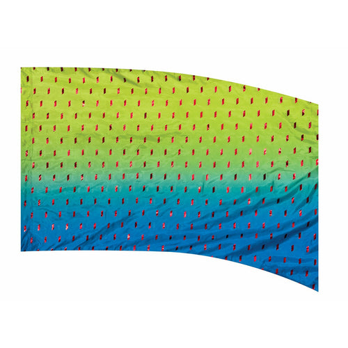 A flag with geometric pattern featuring yellow and blue colors