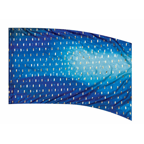 A blue flag with a pattern of white dots and lines.