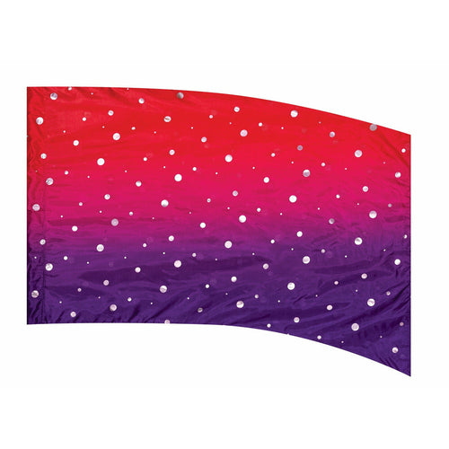 A flag with a gradient of red to purple color and white dots patterned across it.